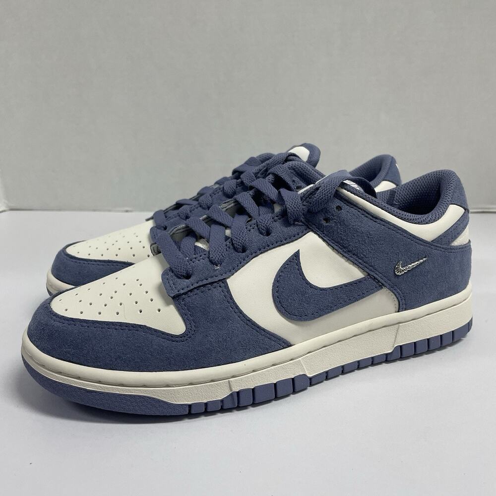 Nike Dunk Low Mini Swoosh World Indigo IB4417 103 Size 9.5 Women White Blue